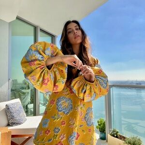 Yellow jacquard Good Luck Dress!